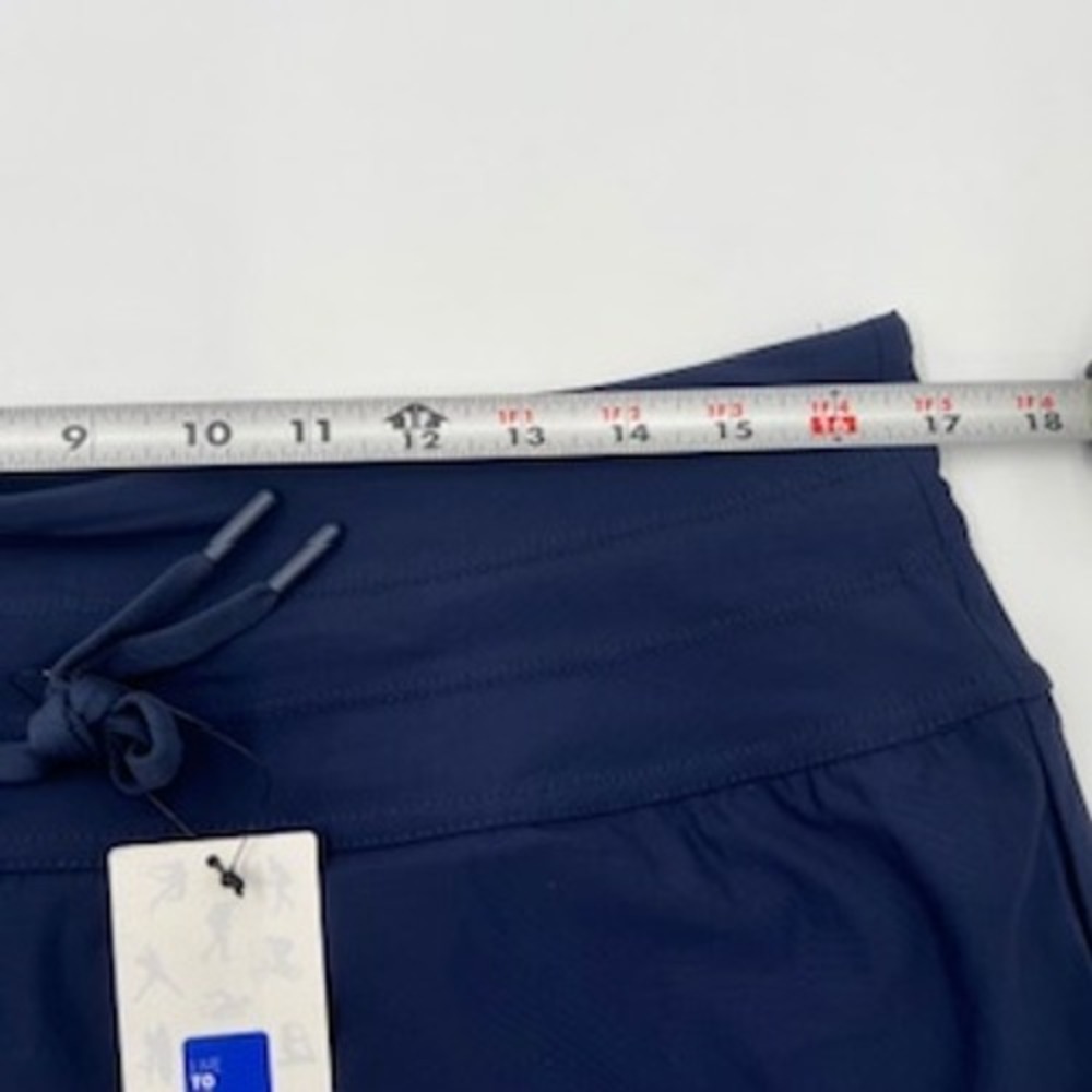ISEEGZ Women Navy Blue Athletic Skort XL Built-in Shorts Pocket Drawstring NEW - Picture 2 of 8